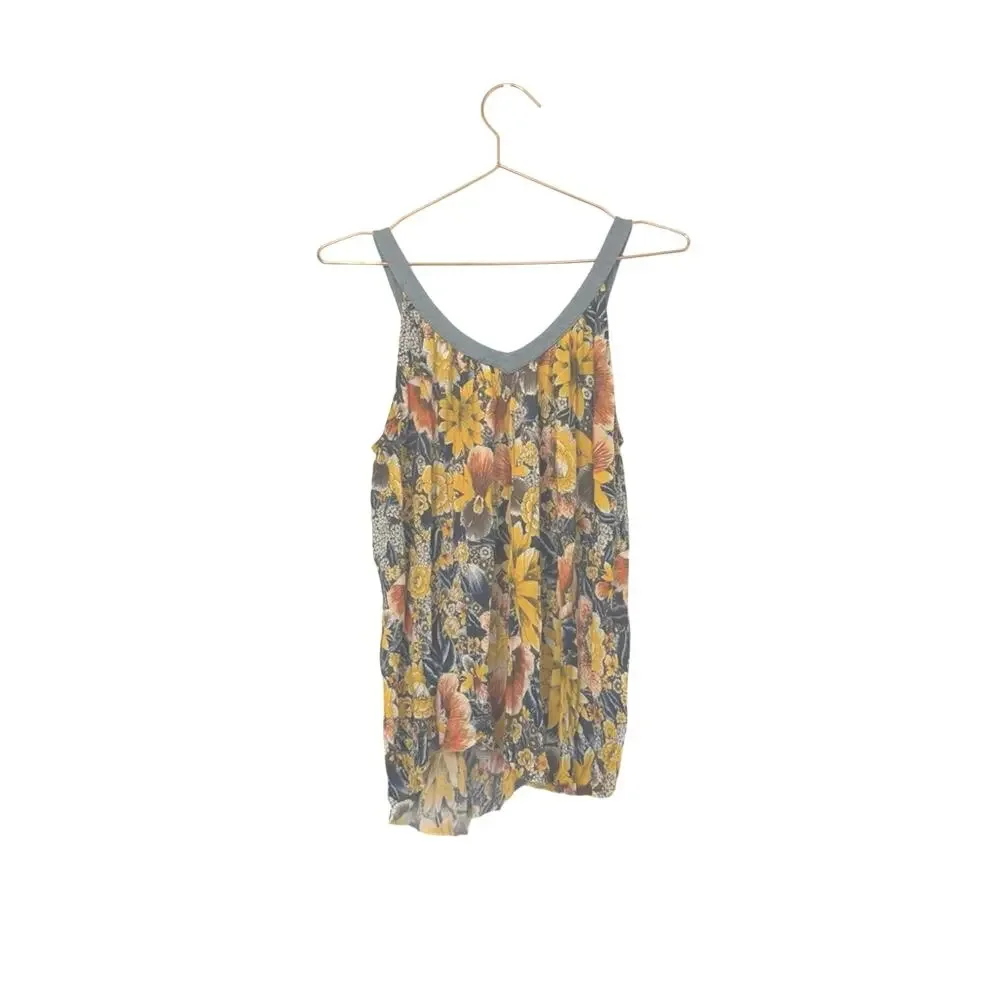 Free People Floral Tank Top - Blue and Yellow - Picture 4 of 6
